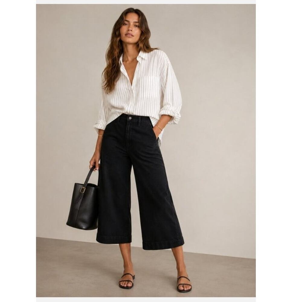 Madewell Emmett Wide-Leg Crop Pant, Size 27